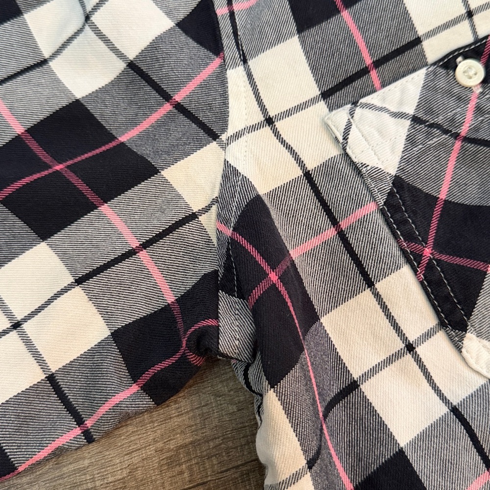 Lauren Ralph Lauren Womens M Black Pink Plaid Flannel Shirt Outdoor Preppy Check - Picture 11 of 11